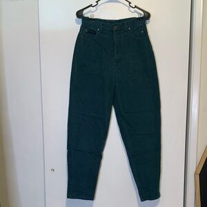 Vintage Paris Sport Club High Waisted Mom  Dark Green‎ Jeans Size 8
